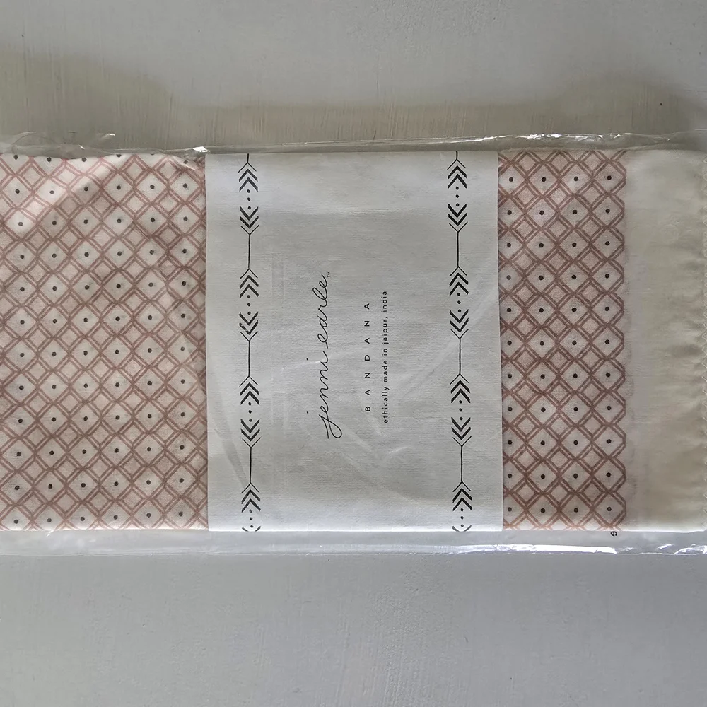 Jenni Earle “Wild + Free” Cotton Bandana – Empowering Message Scarf